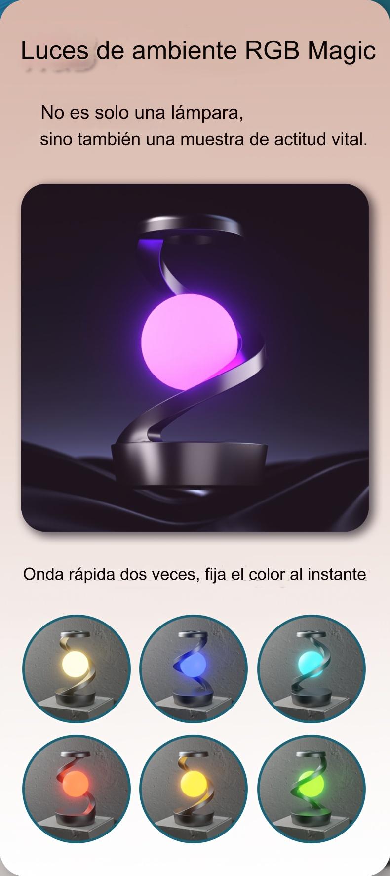 Lámpara de Mesa LED con Control por Onda, Batería de 600mAh y Luz RGB Flotante